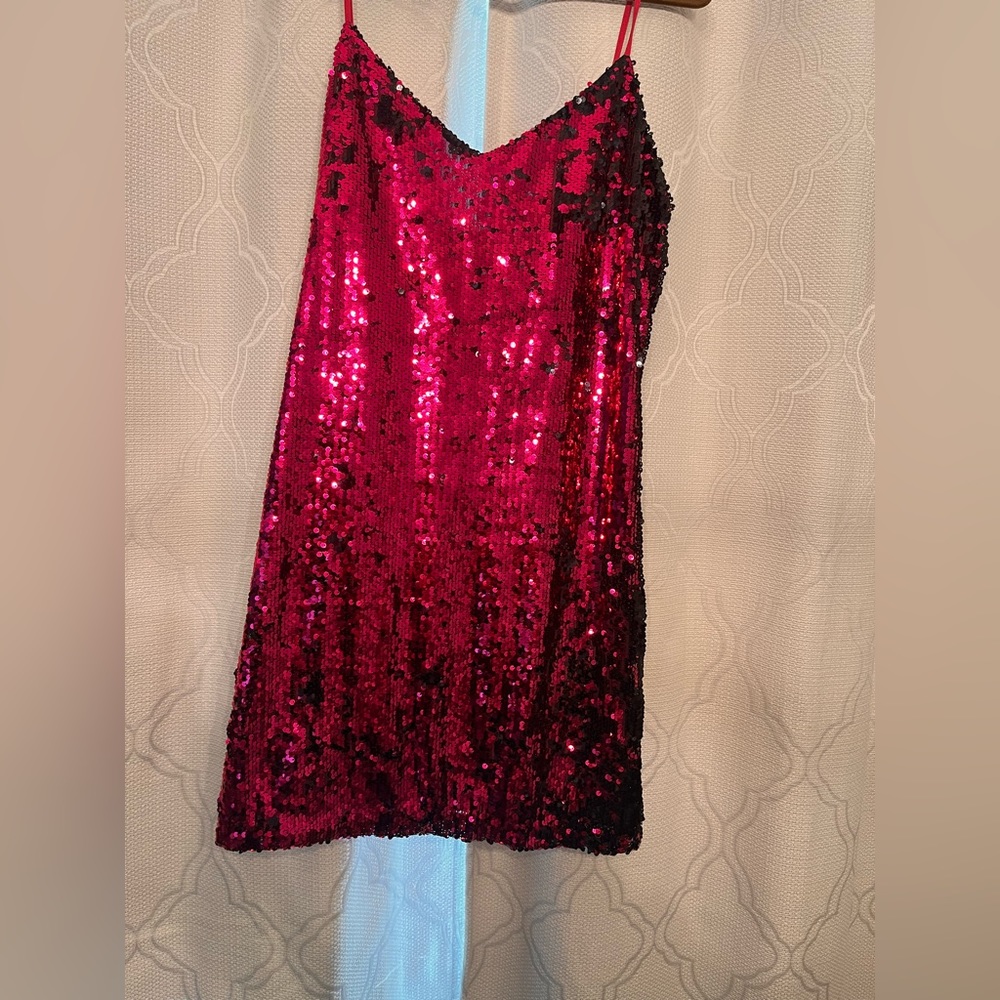 DKNY pink sequin cocktail dress size M. New with tags, smoke free home.